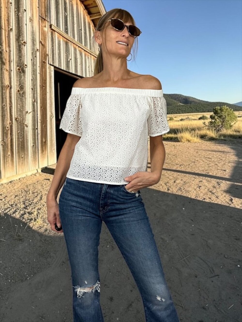 Rag And Bone Flavia Top Blouse 2XS XXS White Off The Shoulder NEW
